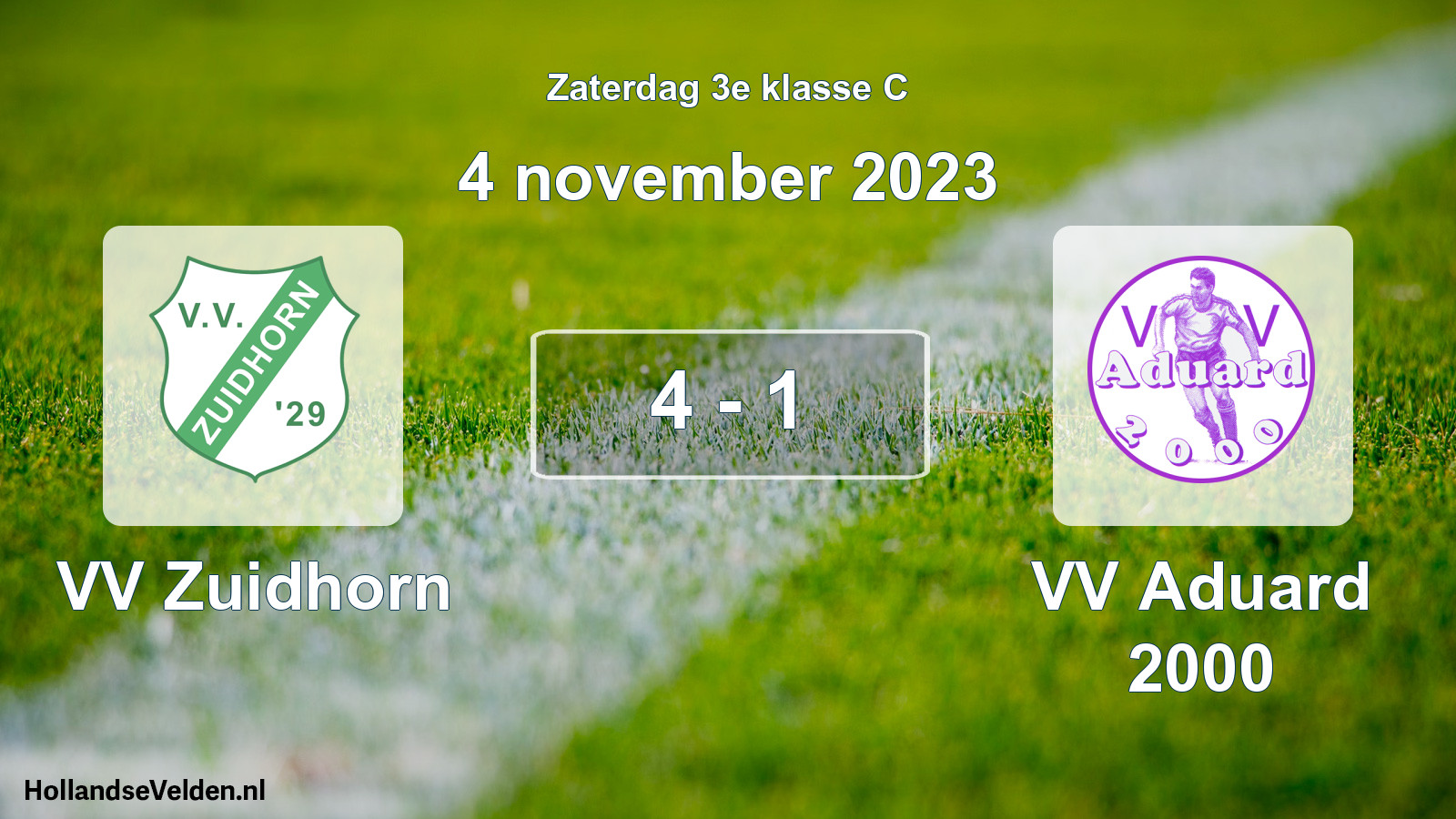 Total number of matches played: VV Zuidhorn - VV Aduard 2000 4 - 1 (4 November 2023)