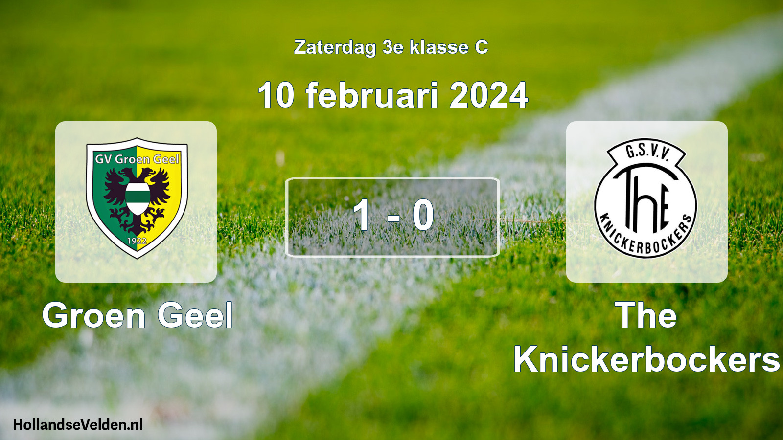 Total number of matches played: Groen Geel - The Knickerbockers 1 - 0 (10 February 2024)