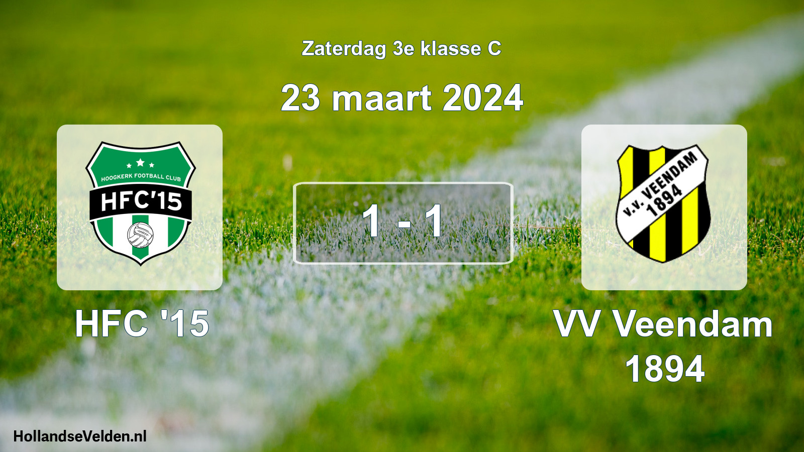Total number of matches played: HFC '15 - VV Veendam 1894 1 - 1 (23 March 2024)