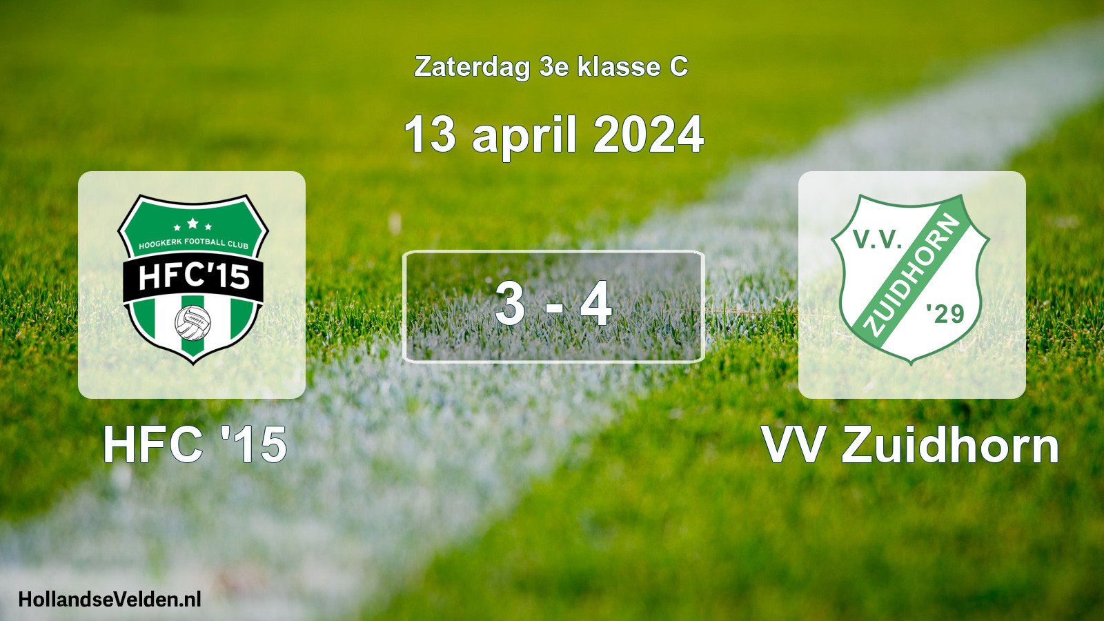 Total number of matches played: HFC '15 - VV Zuidhorn 3 - 4 (13 April 2024)