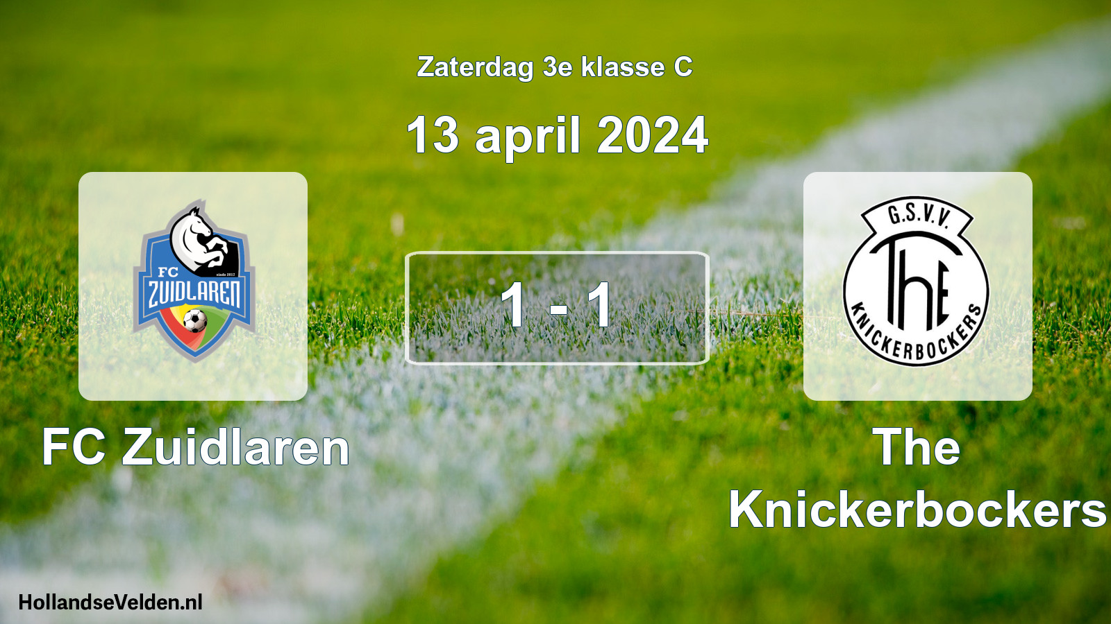 Total number of matches played: FC Zuidlaren - The Knickerbockers 1 - 1 (13 April 2024)