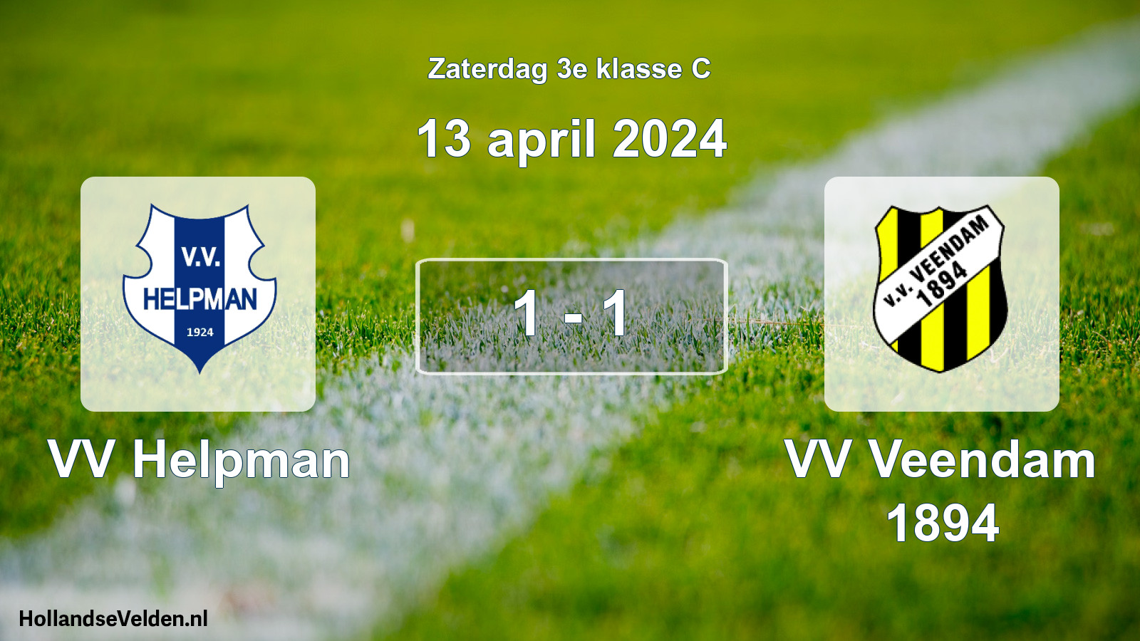 Total number of matches played: VV Helpman - VV Veendam 1894 1 - 1 (13 April 2024)