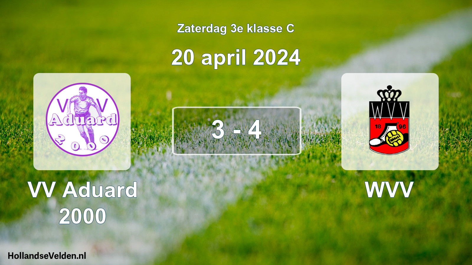 Total number of matches played: VV Aduard 2000 - WVV 3 - 4 (20 April 2024)