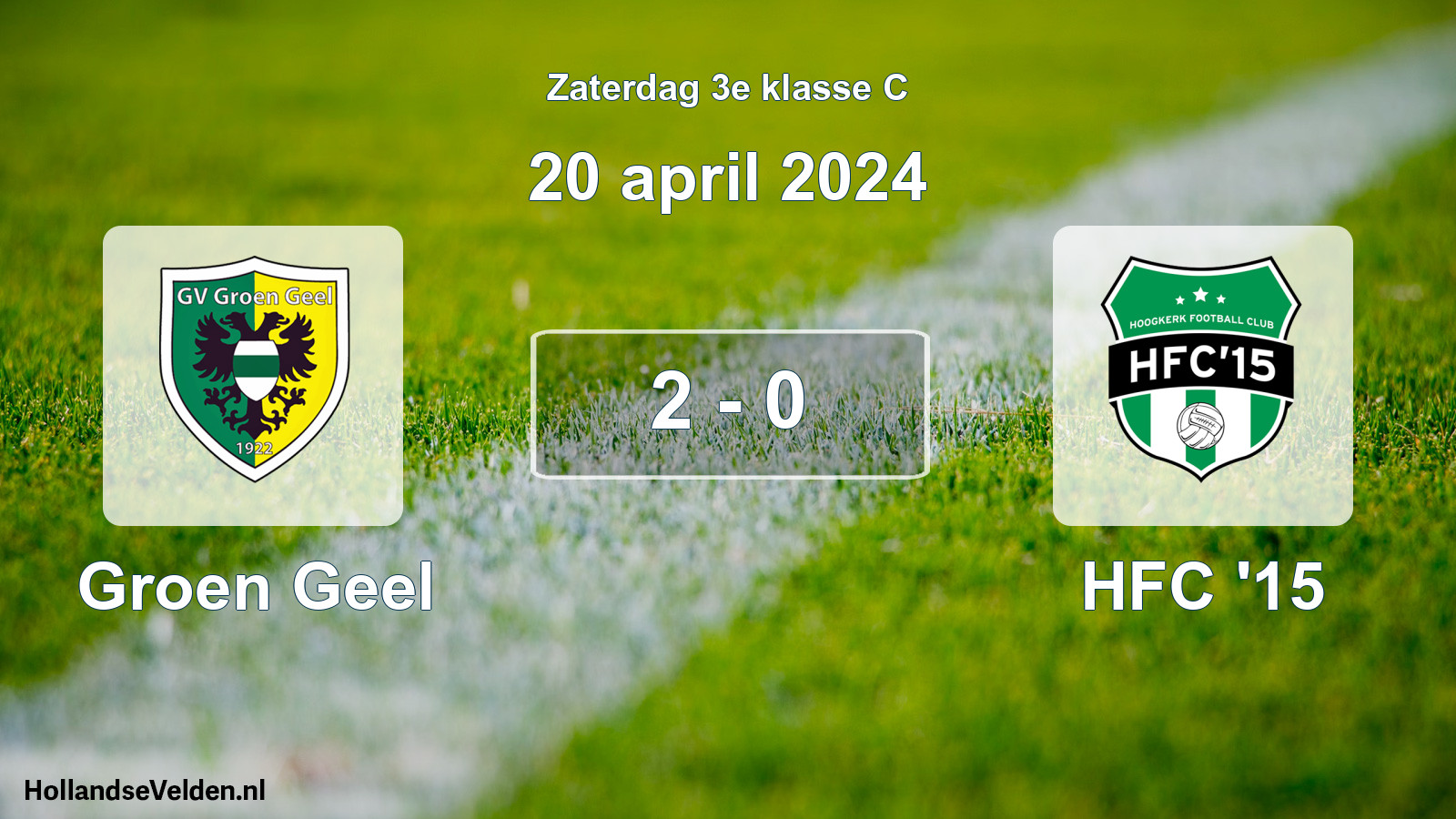 Total number of matches played: Groen Geel - HFC '15 2 - 0 (20 April 2024)