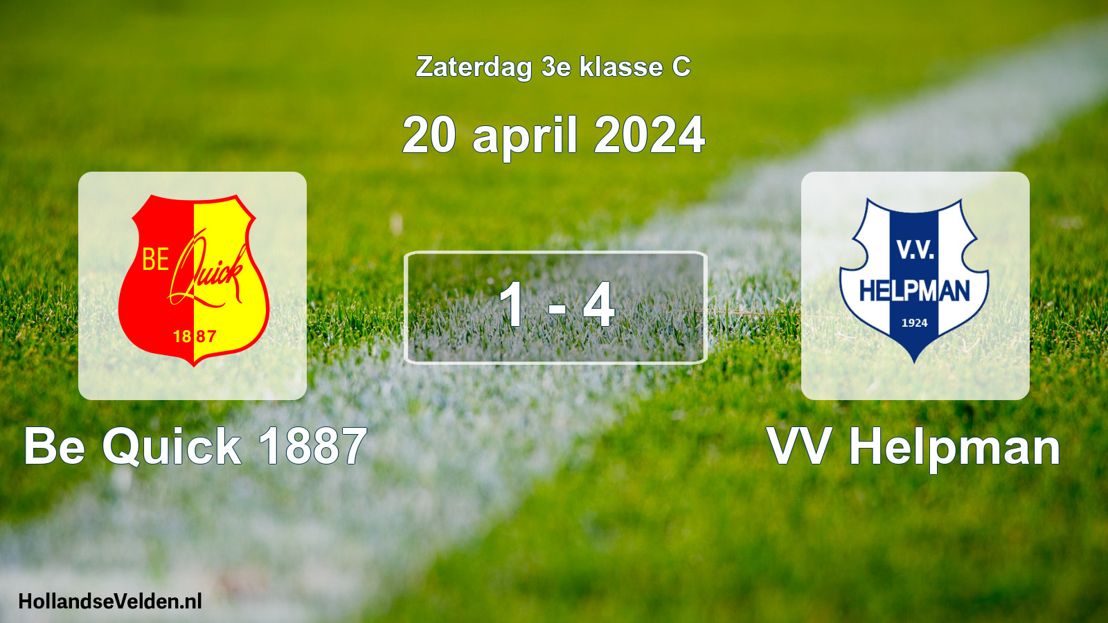 Total number of matches played: Be Quick 1887 - VV Helpman 1 - 4 (20 April 2024)