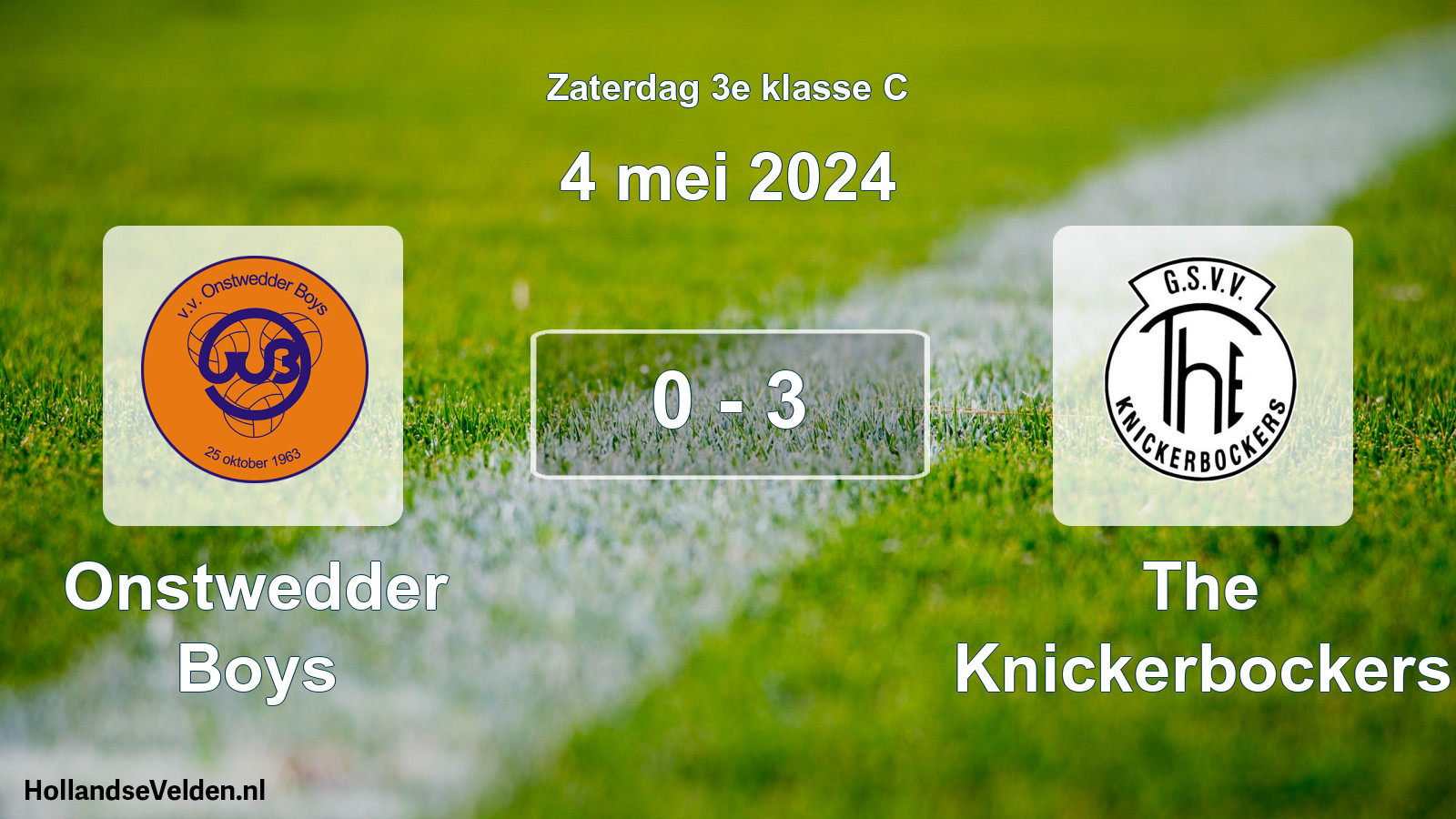 Total number of matches played: Onstwedder Boys - The Knickerbockers 0 - 3 (4 May 2024)