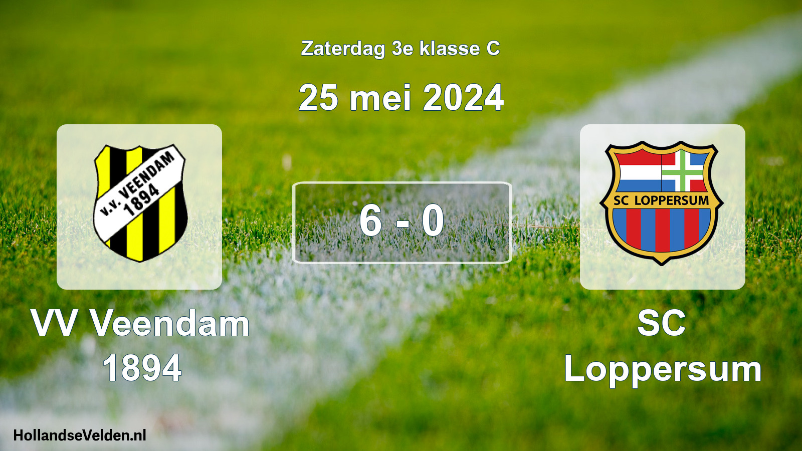 Total number of matches played: VV Veendam 1894 - SC Loppersum 6 - 0 (25 May 2024)