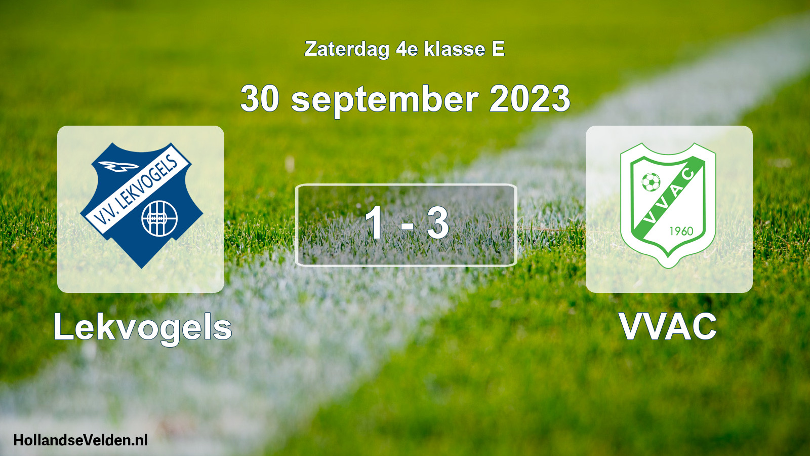 Total number of matches played: Lekvogels - VVAC 1 - 3 (30 September 2023)