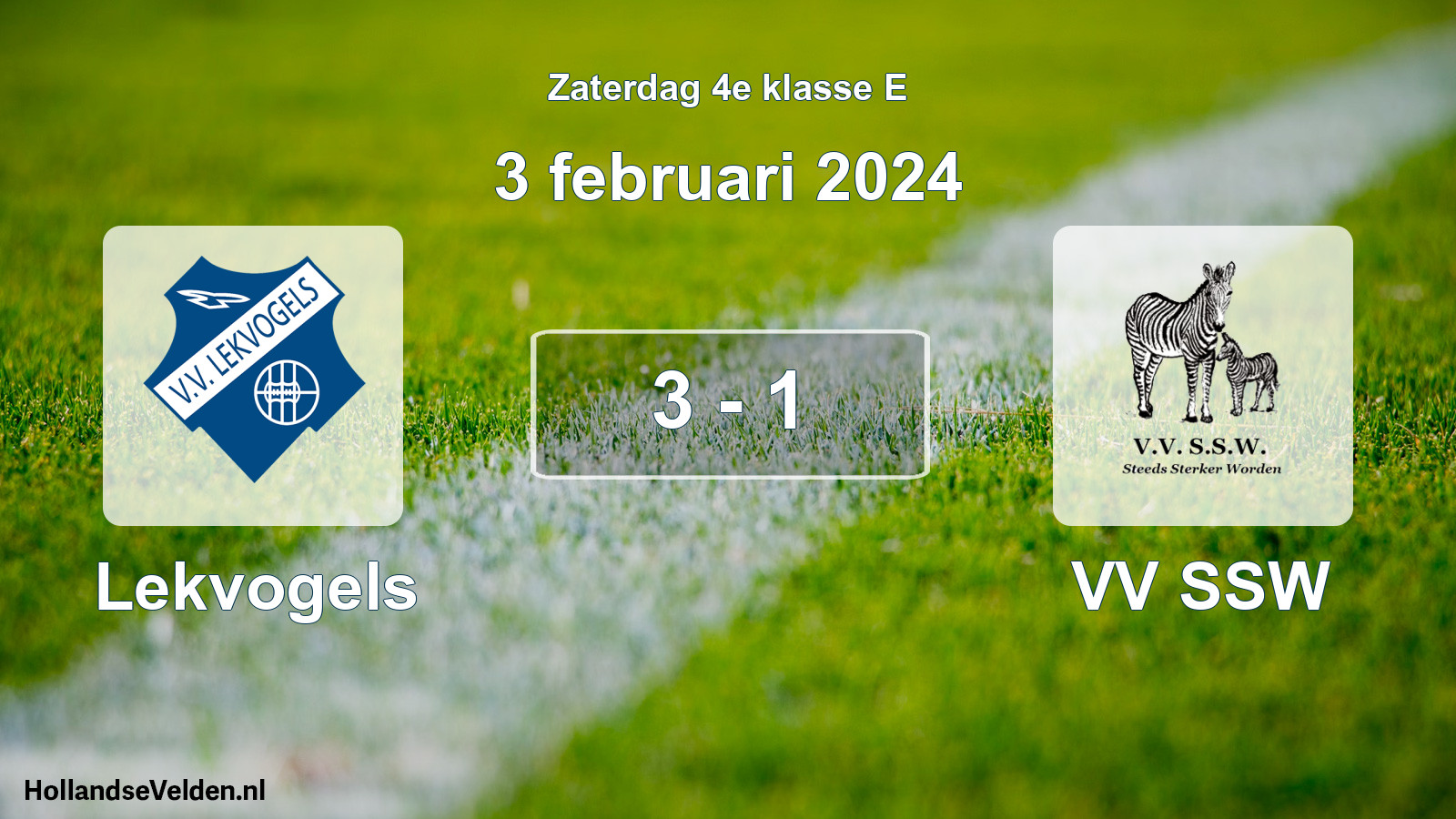 Total number of matches played: Lekvogels - VV SSW 3 - 1 (3 February 2024)