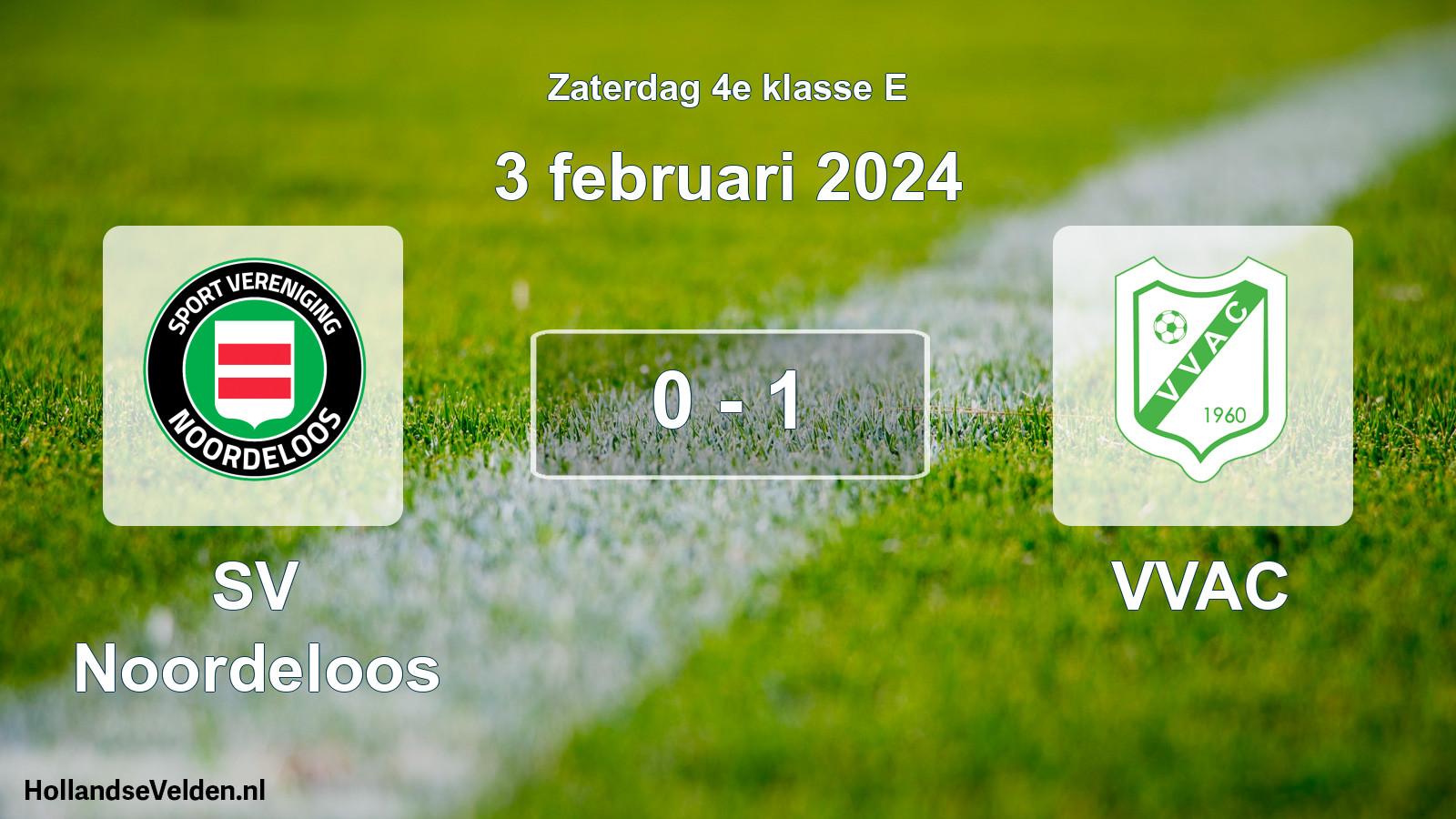 Total number of matches played: SV Noordeloos - VVAC 0 - 1 (3 February 2024)