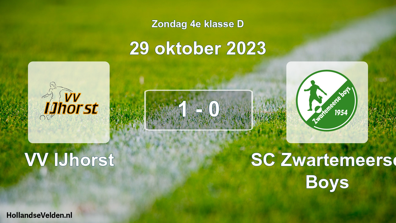 Total number of matches played: VV IJhorst - SC Zwartemeerse Boys 1 - 0 (29 October 2023)