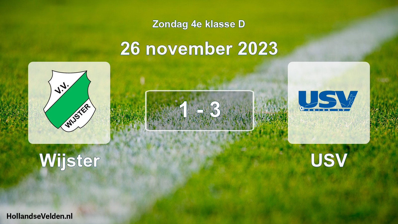 Total number of matches played: Wijster - USV 1 - 3 (26 November 2023)