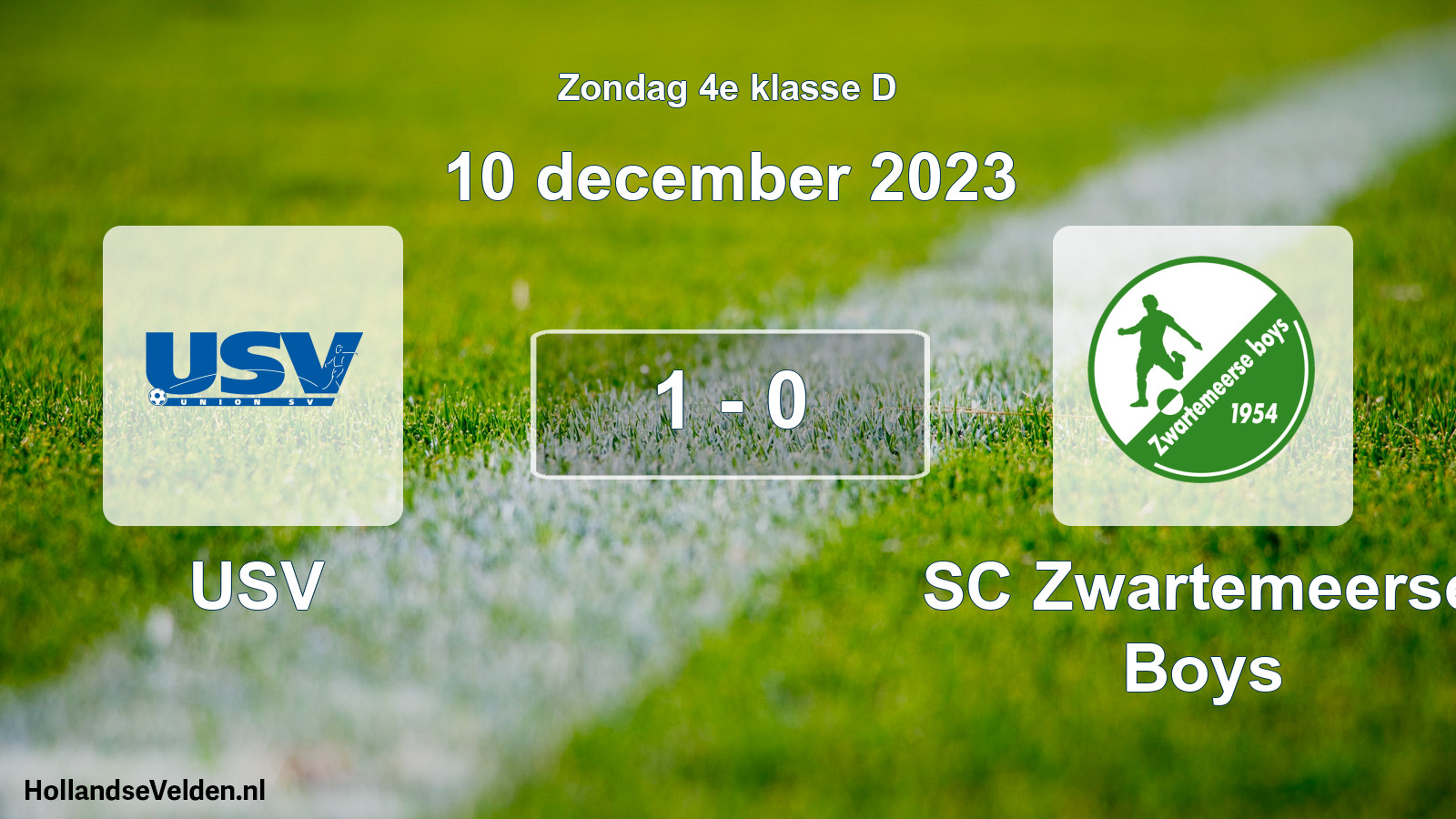 Total number of matches played: USV - SC Zwartemeerse Boys 1 - 0 (10 December 2023)