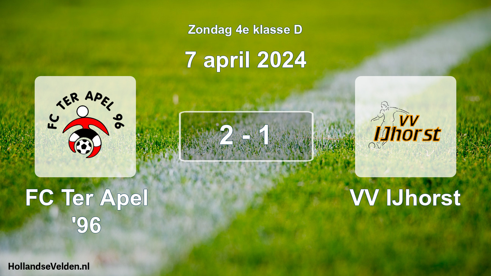 Total number of matches played: FC Ter Apel '96 - VV IJhorst 2 - 1 (7 April 2024)