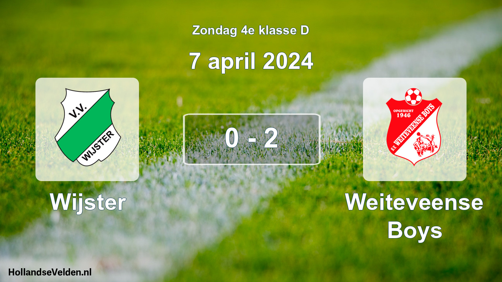 Total number of matches played: Wijster - Weiteveense Boys 0 - 2 (7 April 2024)