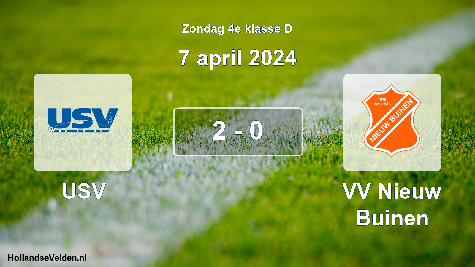 Total number of matches played: USV - VV Nieuw Buinen 2 - 0 (7 April 2024)