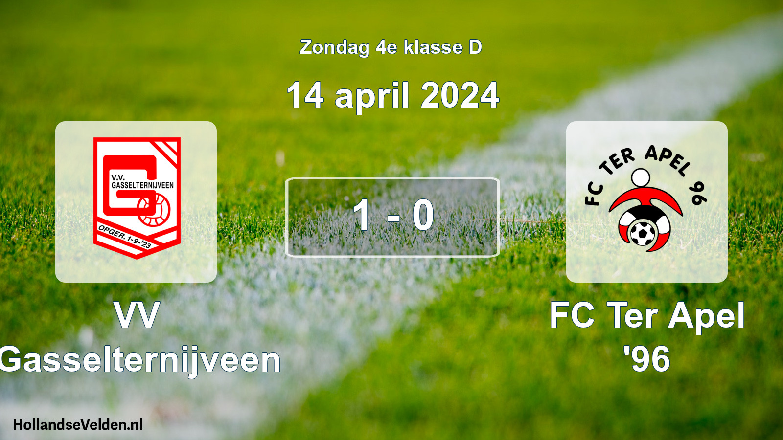 Total number of matches played: VV Gasselternijveen - FC Ter Apel '96 1 - 0 (14 April 2024)