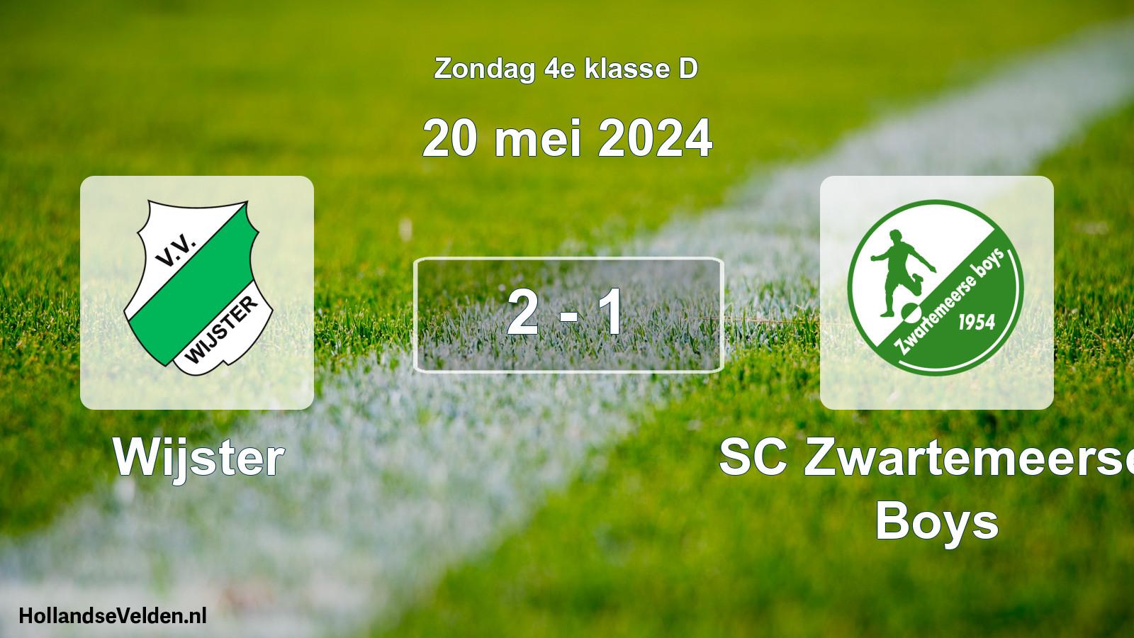 Total number of matches played: Wijster - SC Zwartemeerse Boys 2 - 1 (20 May 2024)
