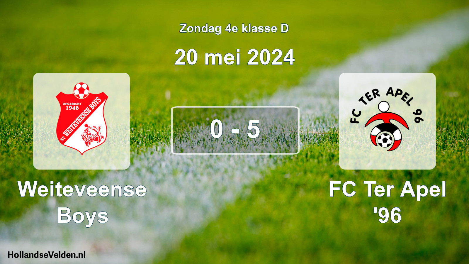Total number of matches played: Weiteveense Boys - FC Ter Apel '96 0 - 5 (20 May 2024)