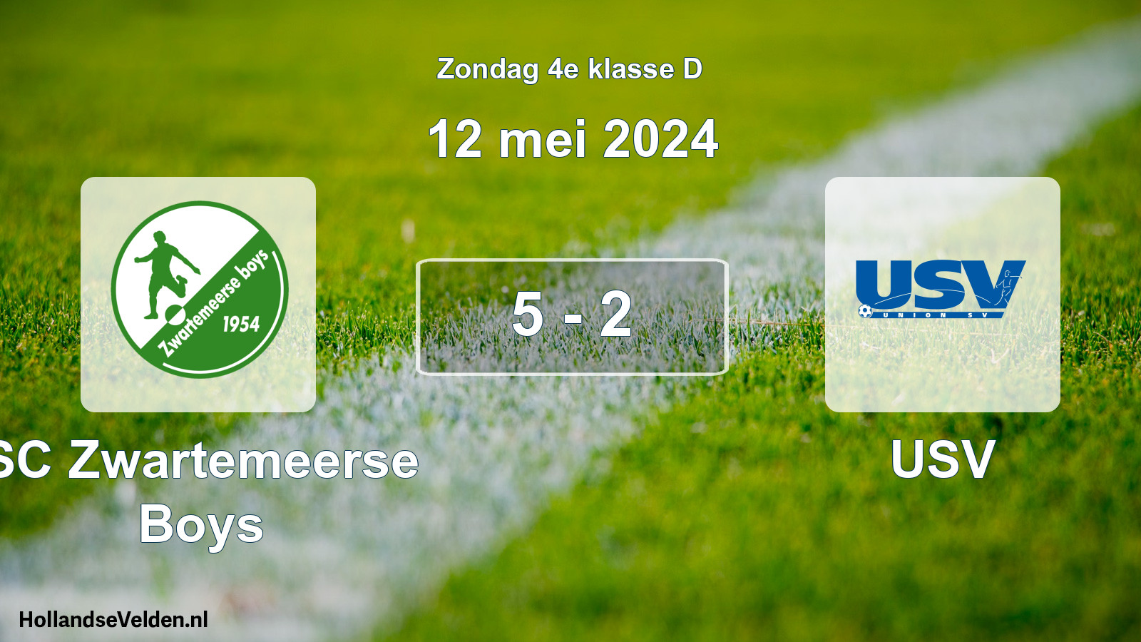 Total number of matches played: SC Zwartemeerse Boys - USV 5 - 2 (12 May 2024)