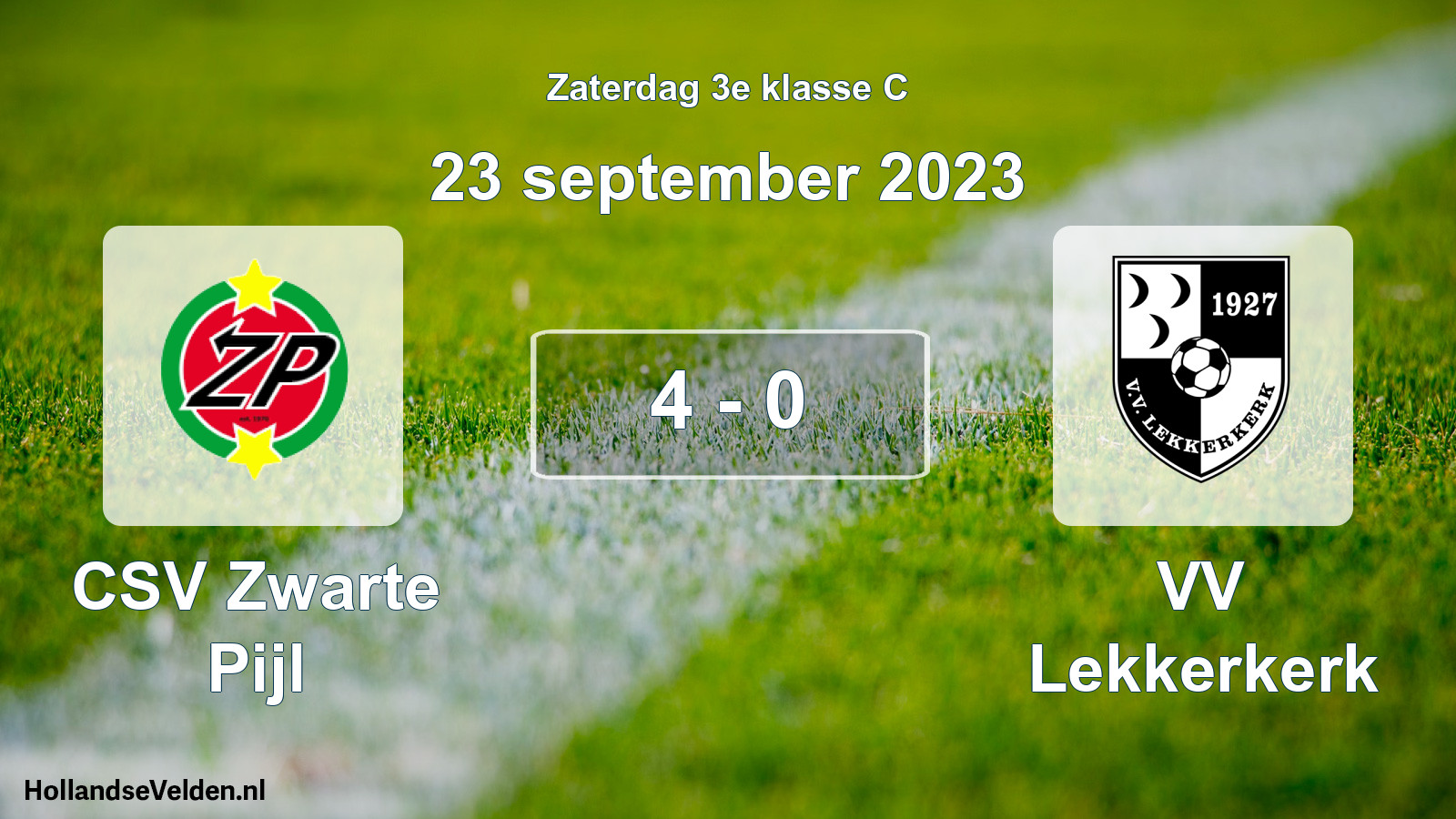 Total number of matches played: CSV Zwarte Pijl - VV Lekkerkerk 4 - 0 (23 September 2023)