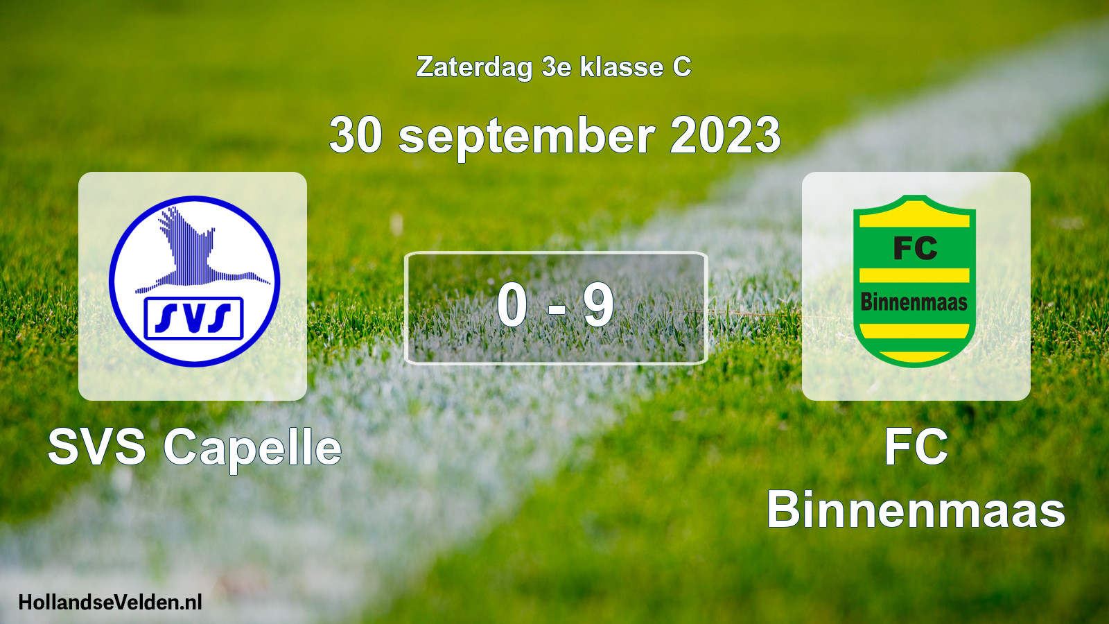 Total number of matches played: SVS Capelle - FC Binnenmaas 0 - 9 (30 September 2023)