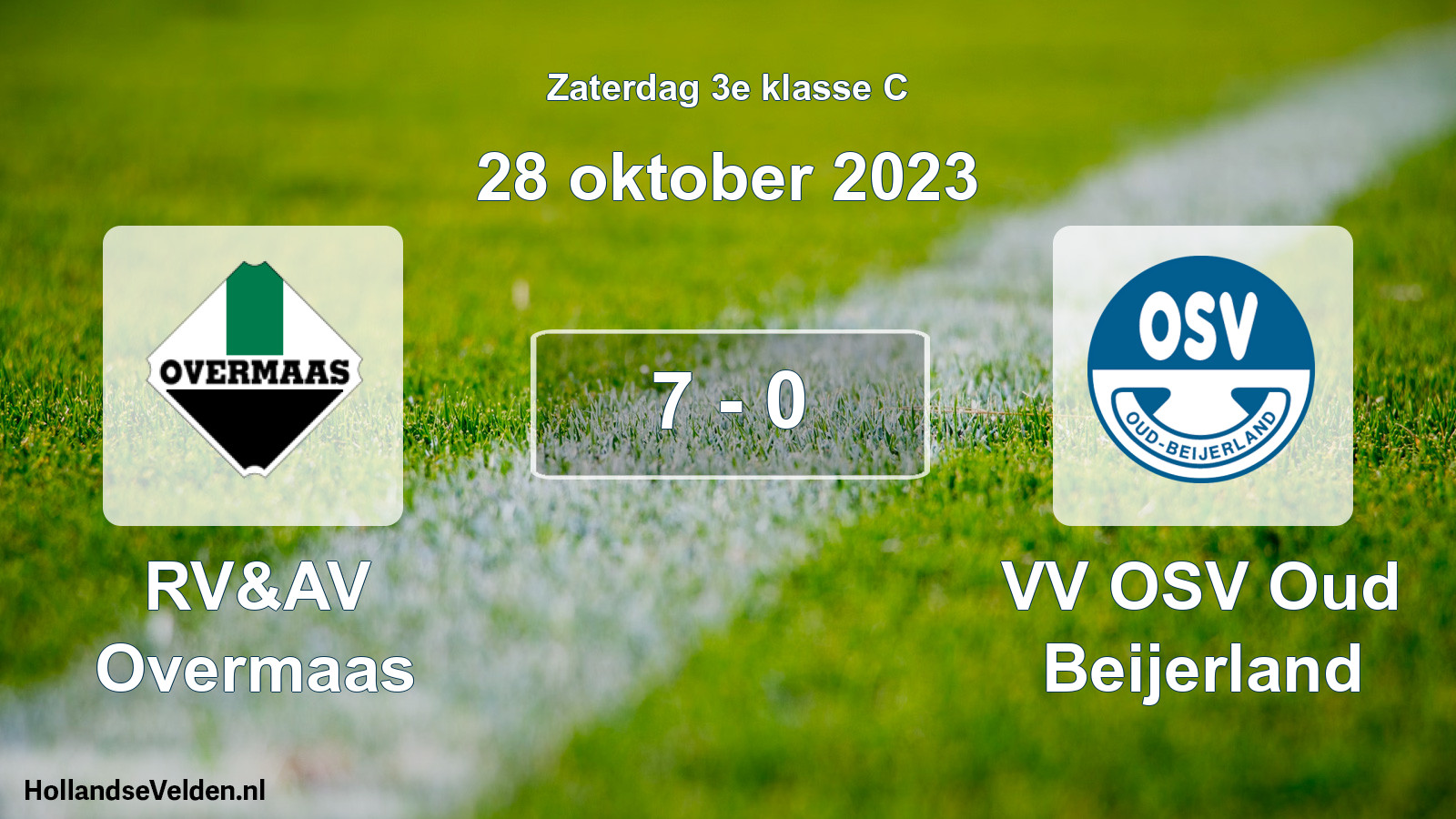 Total number of matches played: RV&AV Overmaas - VV OSV Oud Beijerland 7 - 0 (28 October 2023)