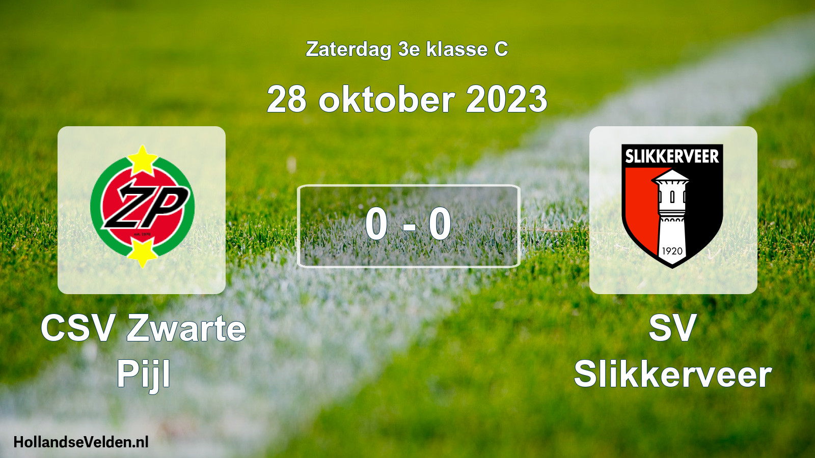 Total number of matches played: CSV Zwarte Pijl - SV Slikkerveer 0 - 0 (28 October 2023)