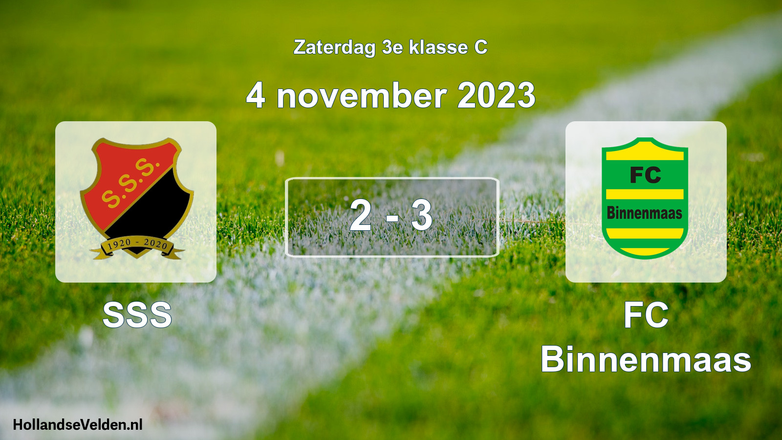 Total number of matches played: SSS - FC Binnenmaas 2 - 3 (4 November 2023)