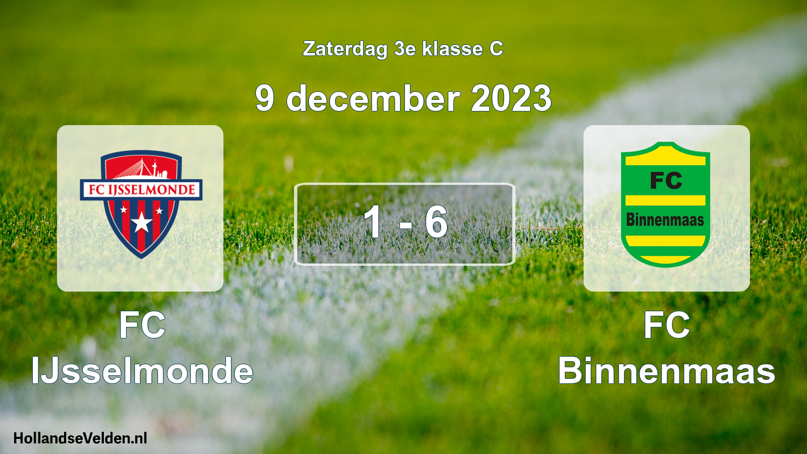 Total number of matches played: FC IJsselmonde - FC Binnenmaas 1 - 6 (9 December 2023)