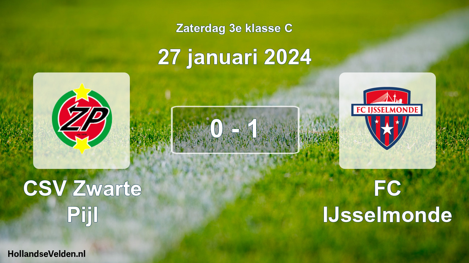 Total number of matches played: CSV Zwarte Pijl - FC IJsselmonde 0 - 1 (27 January 2024)