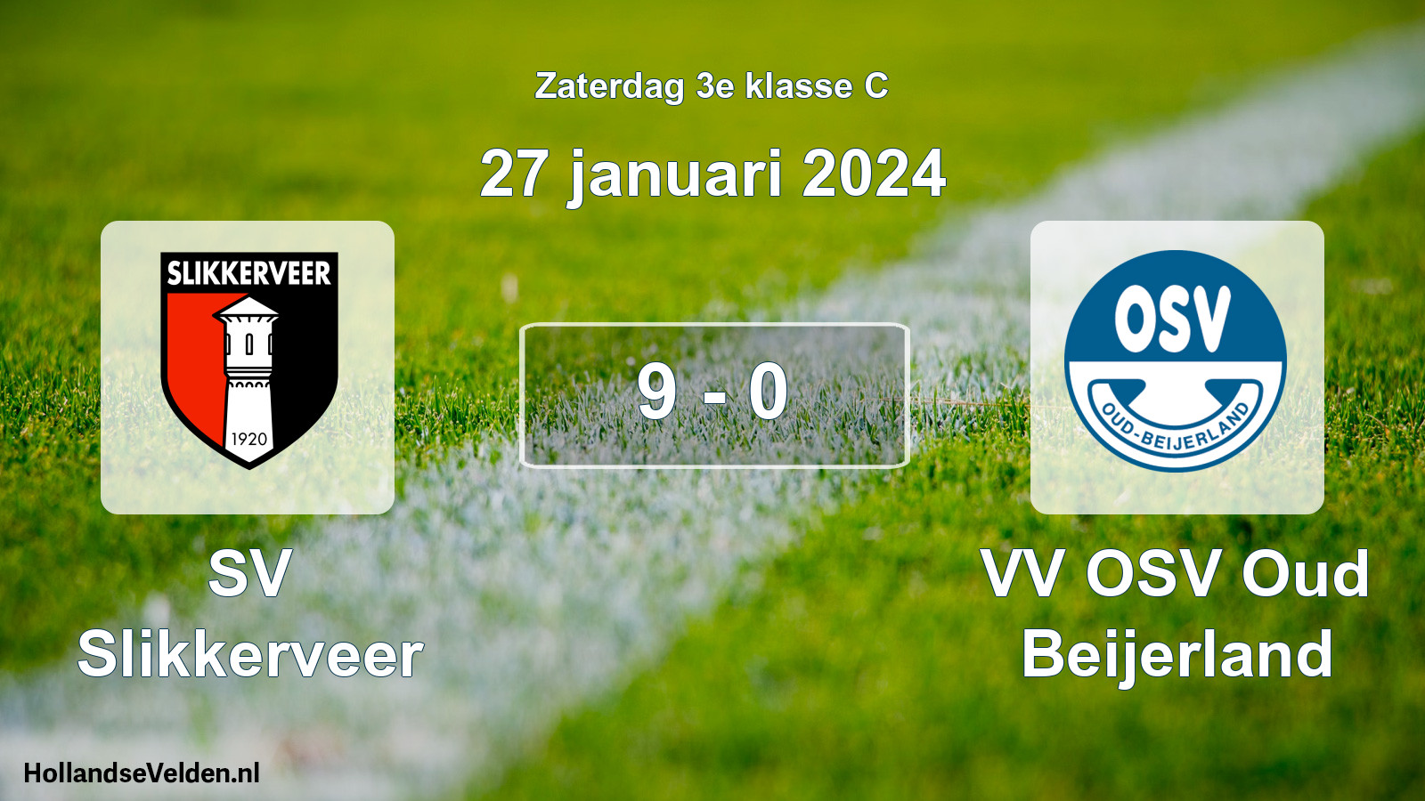 Total number of matches played: SV Slikkerveer - VV OSV Oud Beijerland 9 - 0 (27 January 2024)
