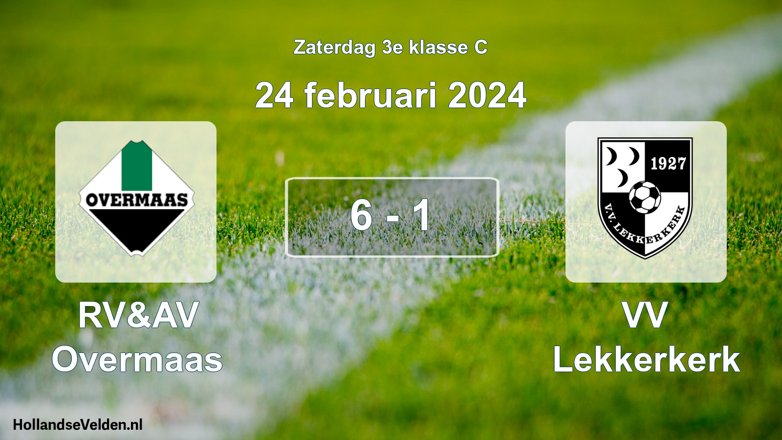 Total number of matches played: RV&AV Overmaas - VV Lekkerkerk 6 - 1 (24 February 2024)