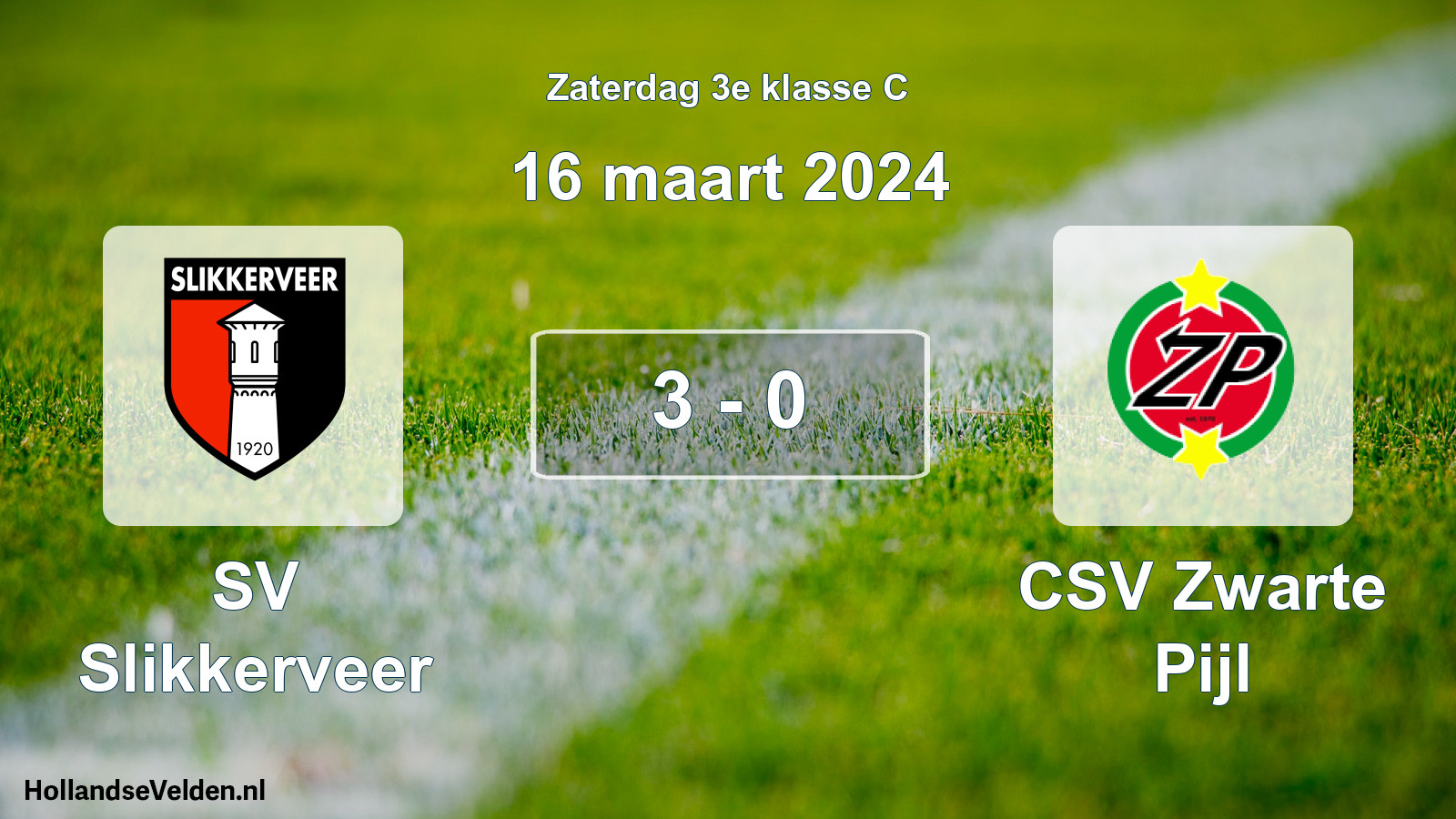 Total number of matches played: SV Slikkerveer - CSV Zwarte Pijl 3 - 0 (16 March 2024)