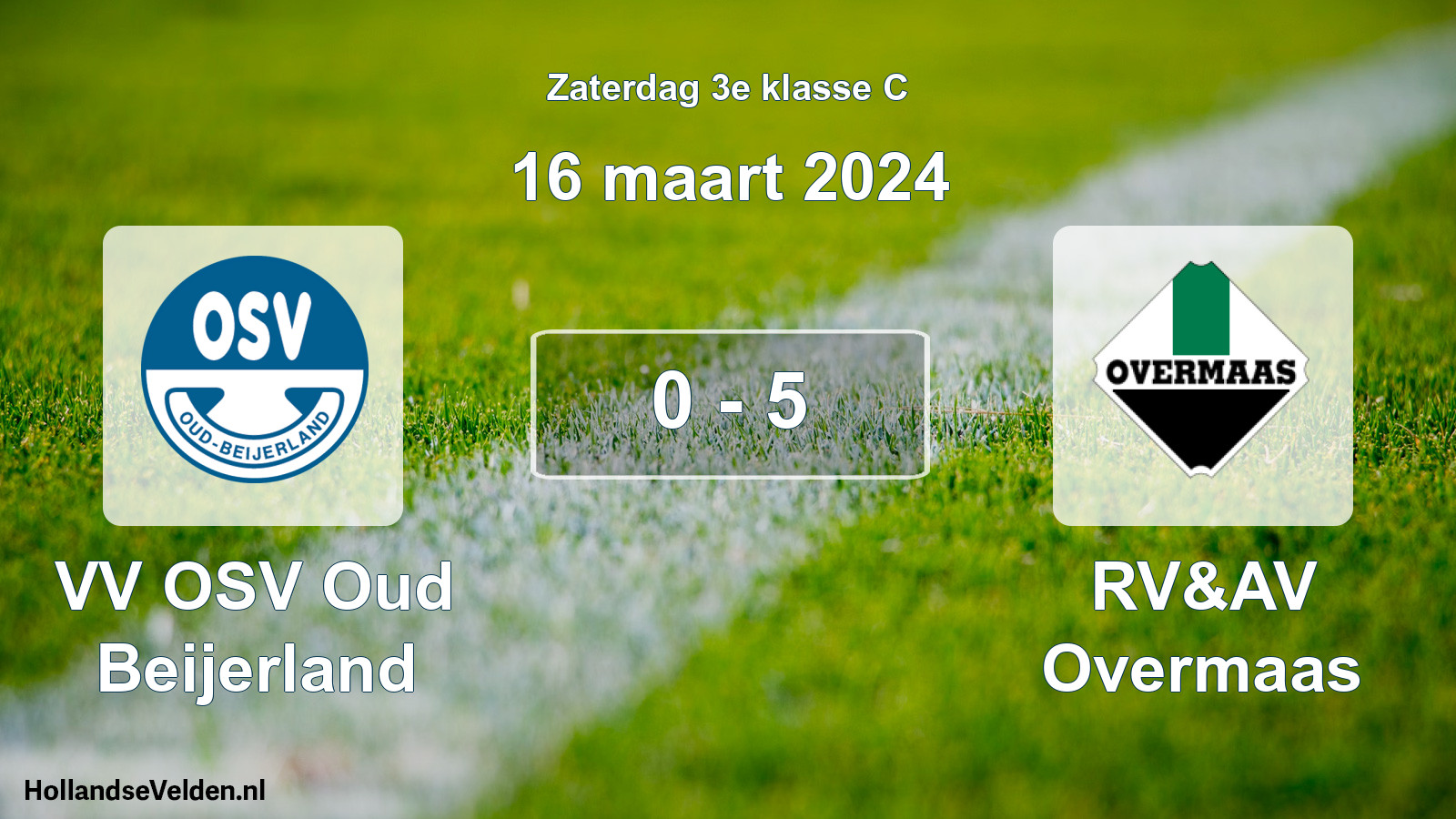 Total number of matches played: VV OSV Oud Beijerland - RV&AV Overmaas 0 - 5 (16 March 2024)