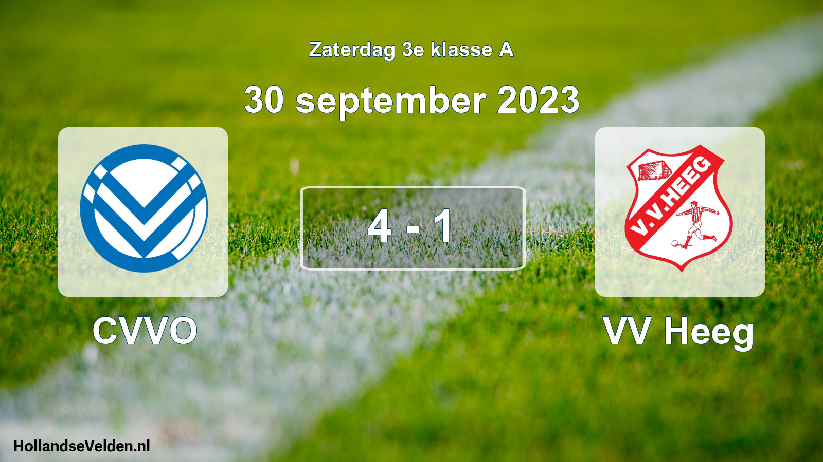 Total number of matches played: CVVO - VV Heeg 4 - 1 (30 September 2023)