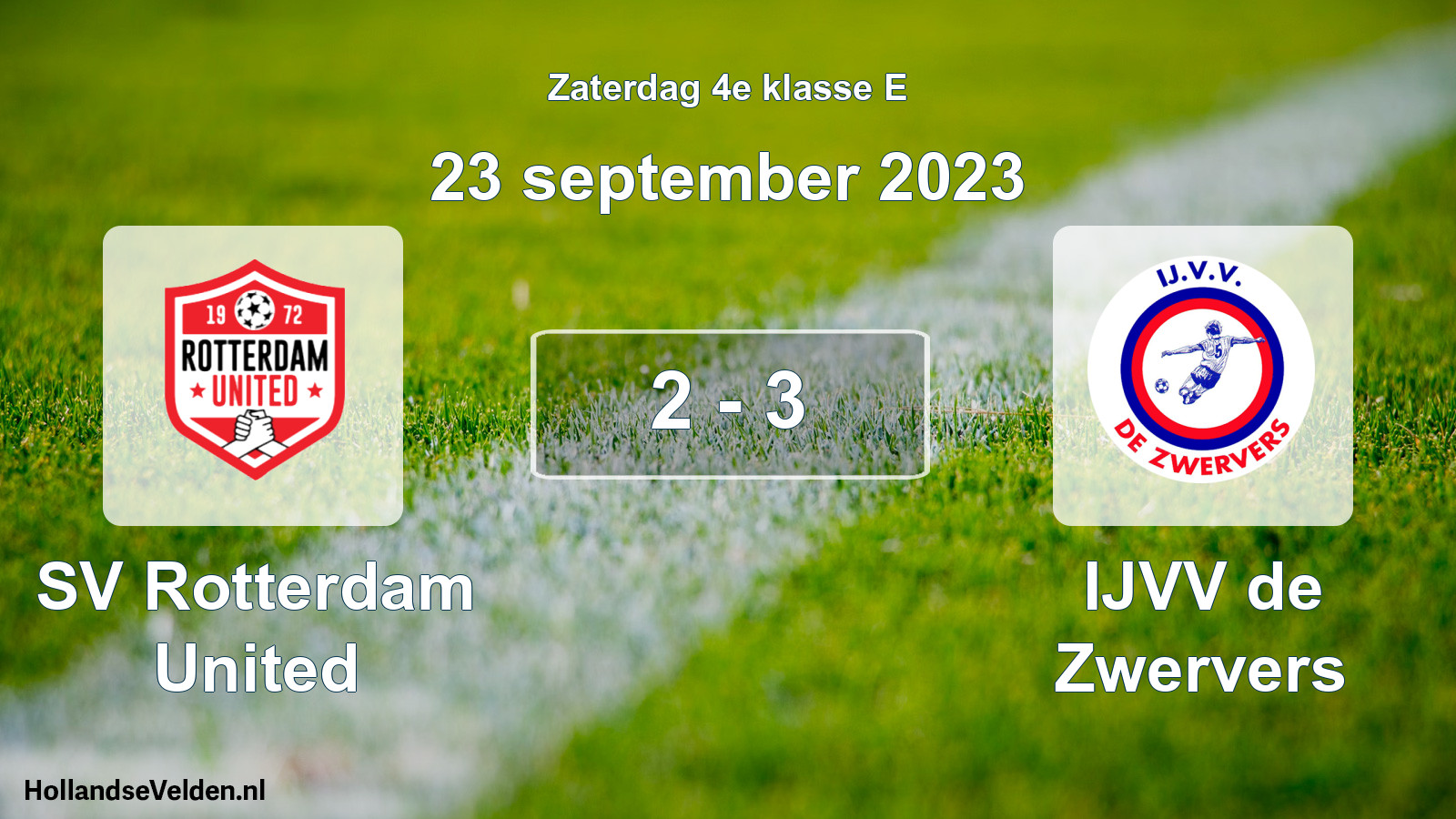 Total number of matches played: SV Rotterdam United - IJVV de Zwervers 2 - 3 (23 September 2023)