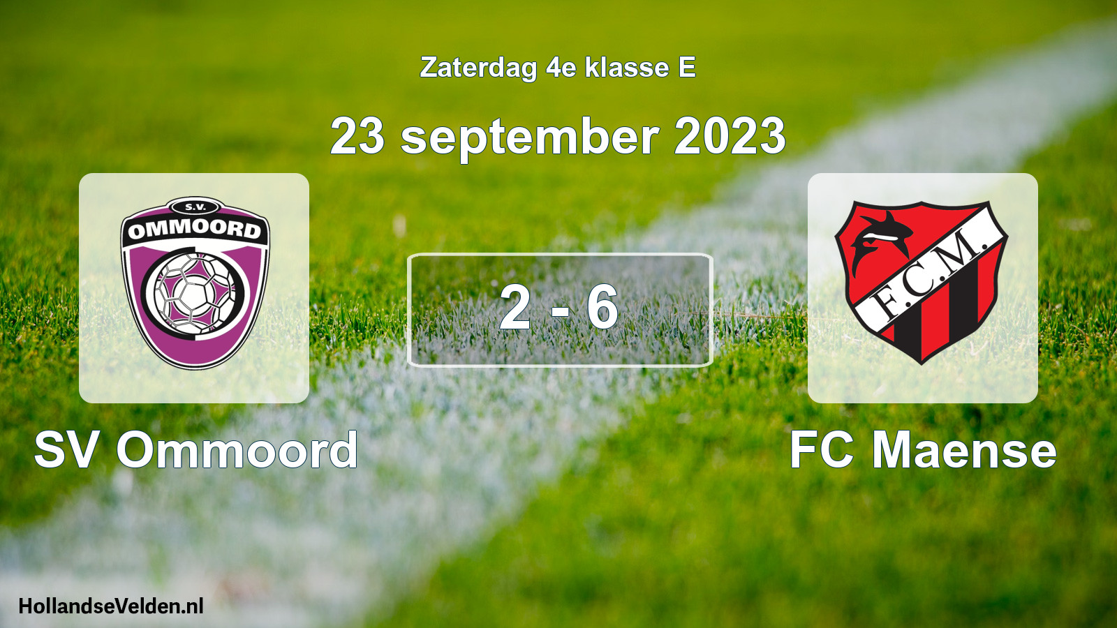 Total number of matches played: SV Ommoord - FC Maense 2 - 6 (23 September 2023)