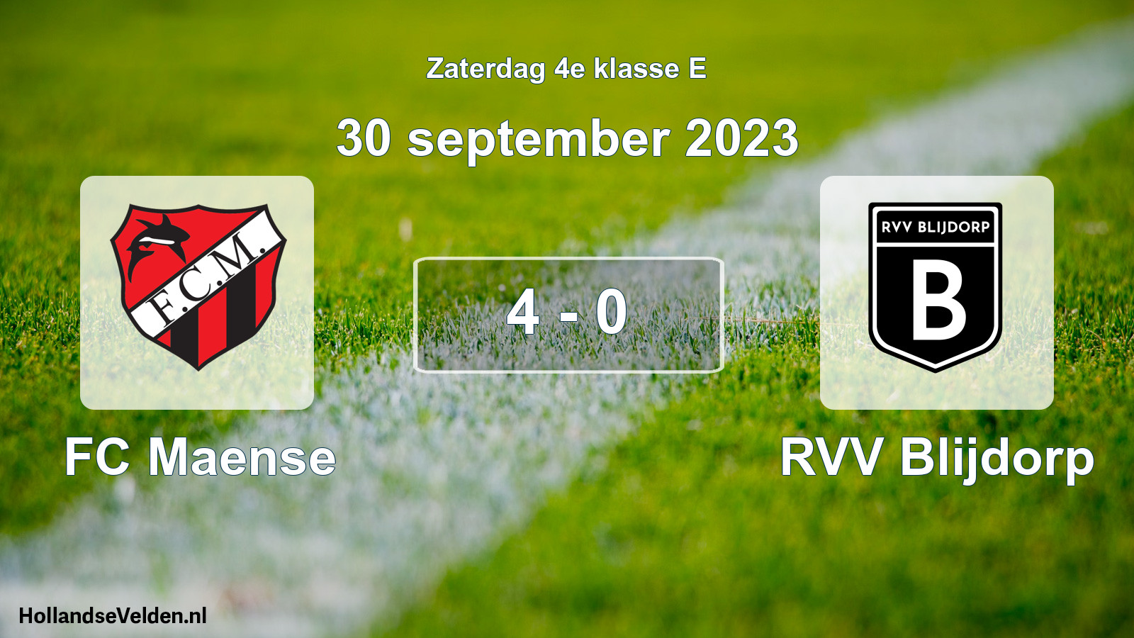 Total number of matches played: FC Maense - RVV Blijdorp 4 - 0 (30 September 2023)