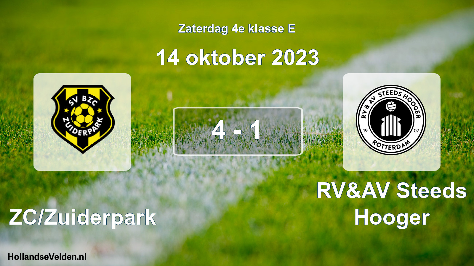 Total number of matches played: BZC/Zuiderpark - RV&AV Steeds Hooger 4 - 1 (14 October 2023)