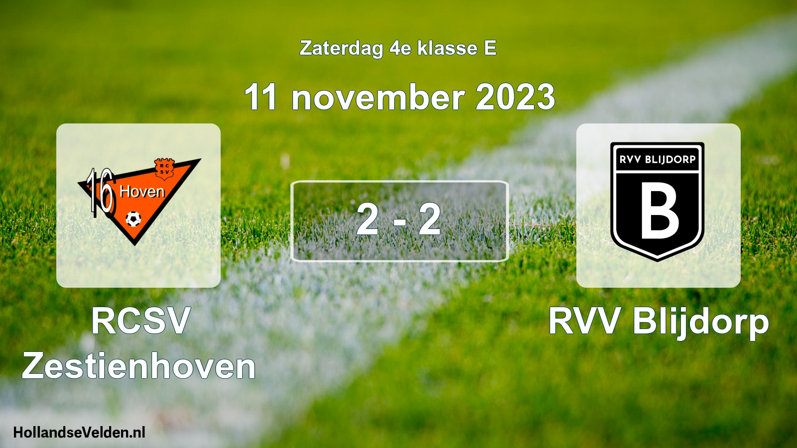 Total number of matches played: RCSV Zestienhoven - RVV Blijdorp 2 - 2 (11 November 2023)