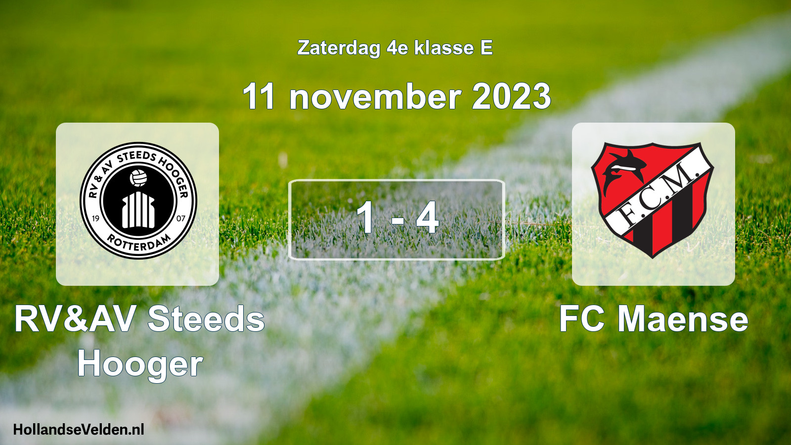 Total number of matches played: RV&AV Steeds Hooger - FC Maense 1 - 4 (11 November 2023)