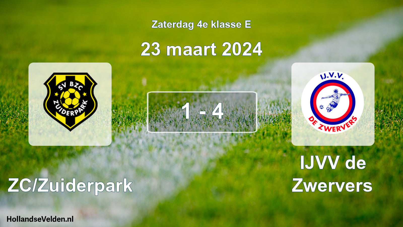 Total number of matches played: BZC/Zuiderpark - IJVV de Zwervers 1 - 4 (23 March 2024)