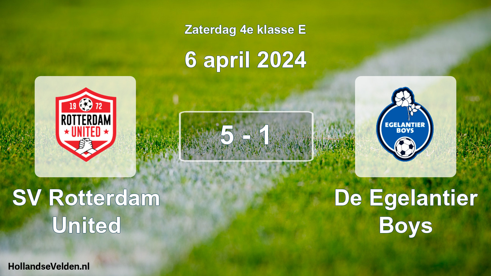 Total number of matches played: SV Rotterdam United - De Egelantier Boys 5 - 1 (6 April 2024)