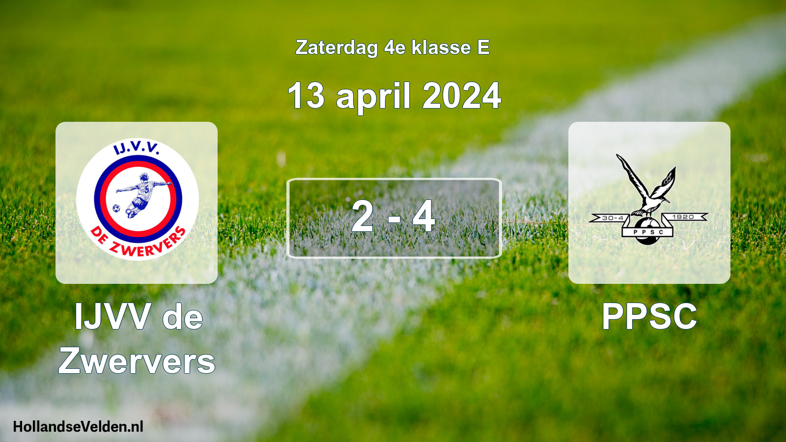 Total number of matches played: IJVV de Zwervers - PPSC 2 - 4 (13 April 2024)