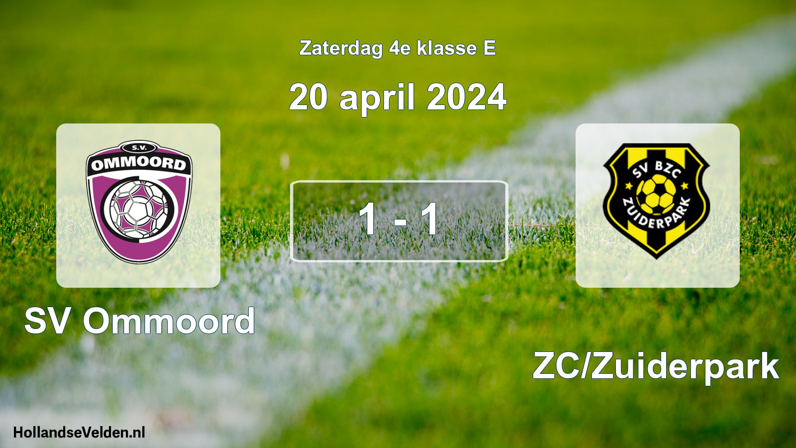Total number of matches played: SV Ommoord - BZC/Zuiderpark 1 - 1 (20 April 2024)