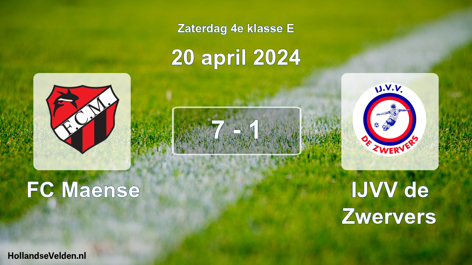 Total number of matches played: FC Maense - IJVV de Zwervers 7 - 1 (20 April 2024)