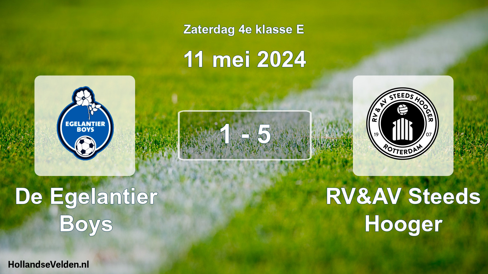 Total number of matches played: De Egelantier Boys - RV&AV Steeds Hooger 1 - 5 (11 May 2024)