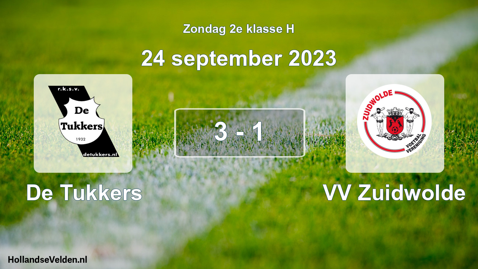 Total number of matches played: De Tukkers - VV Zuidwolde 3 - 1 (24 September 2023)