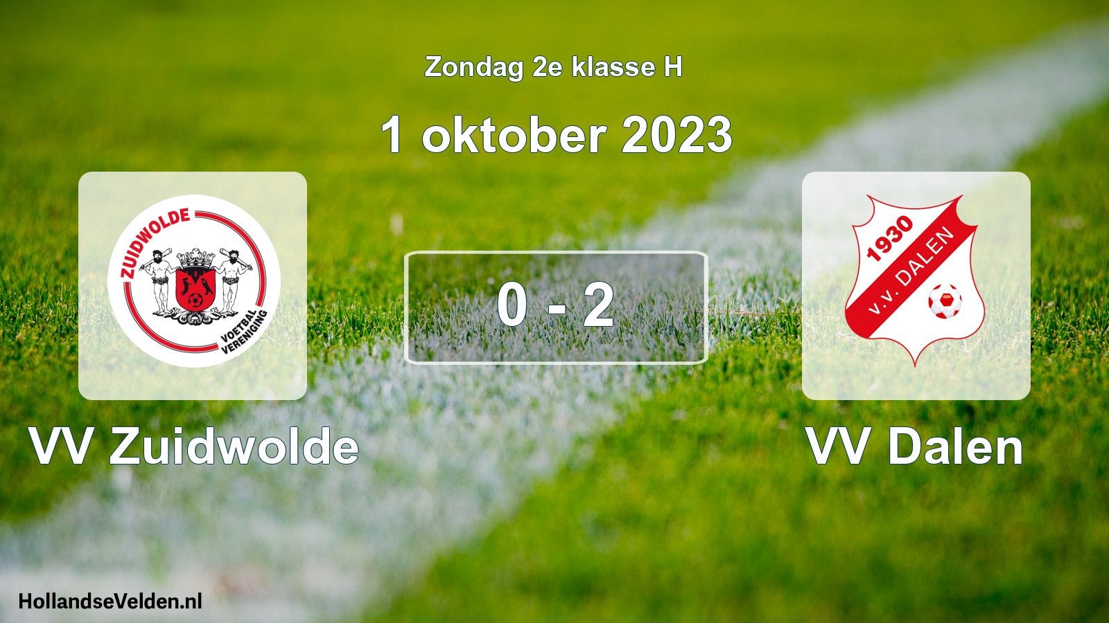 Total number of matches played: VV Zuidwolde - VV Dalen 0 - 2 (1 October 2023)